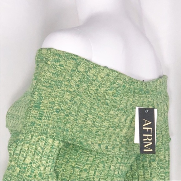 AFRM Green &Yellow Marled Long Sleeves Off Shoulder Bodysuit Sweater Size Medium - Picture 10 of 16